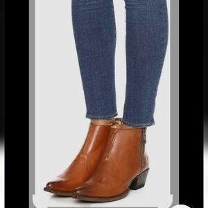 Frye Tan Leather Ankle Booties